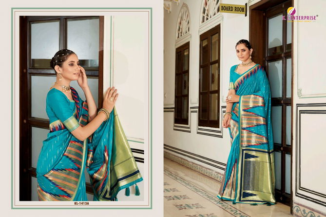 KL Varkala 1413A to 1413F Designer Silk Sarees Wholesale Shop In Surat